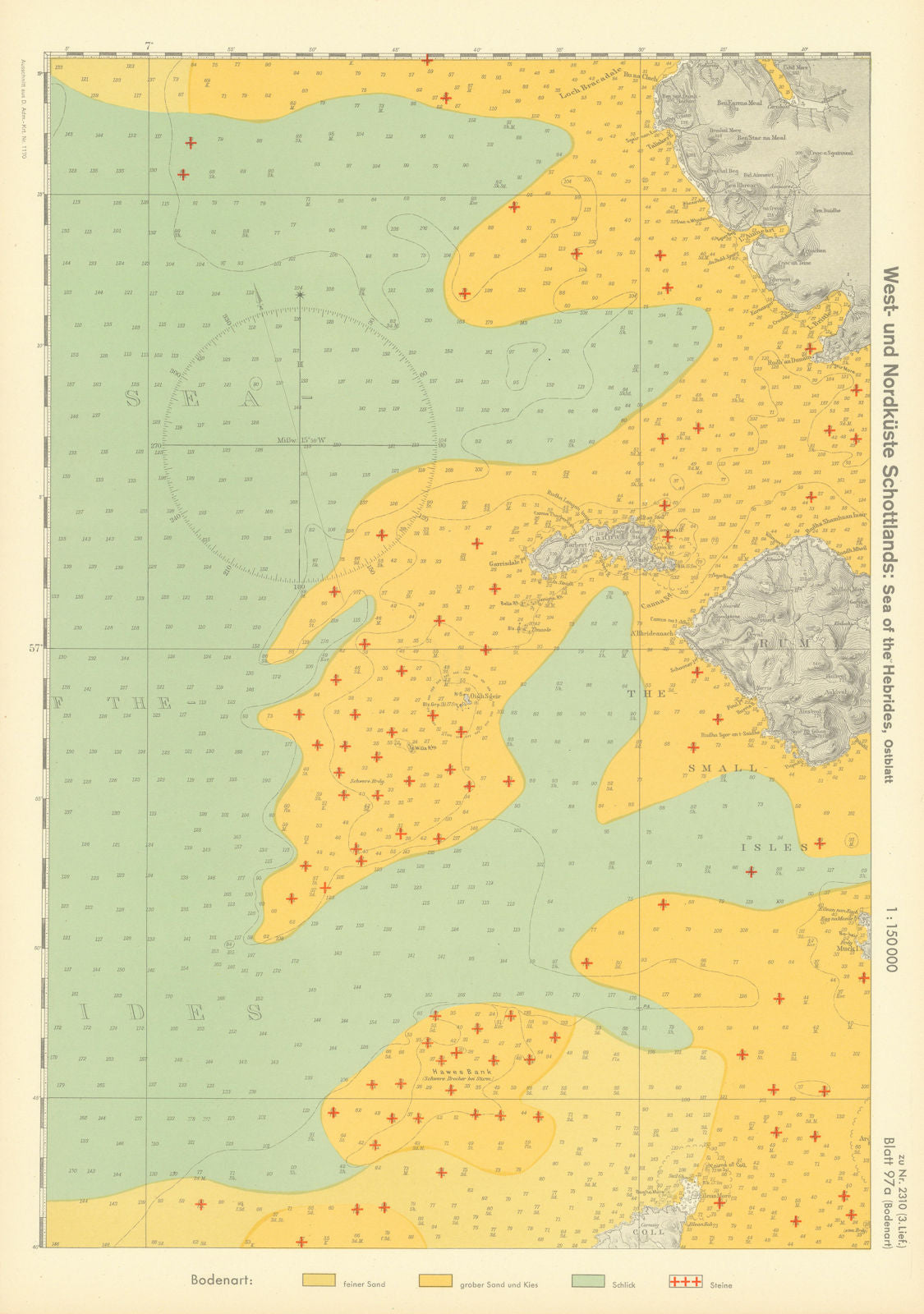 97a. Rum Skye Canna Scotland Inverness-shire. KRIEGSMARINE Nazi map 1940
